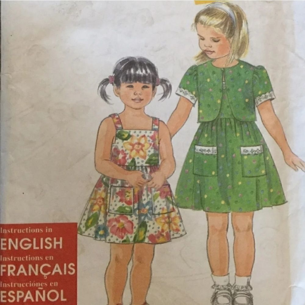 Vintage girls dress and coat sewing pattern